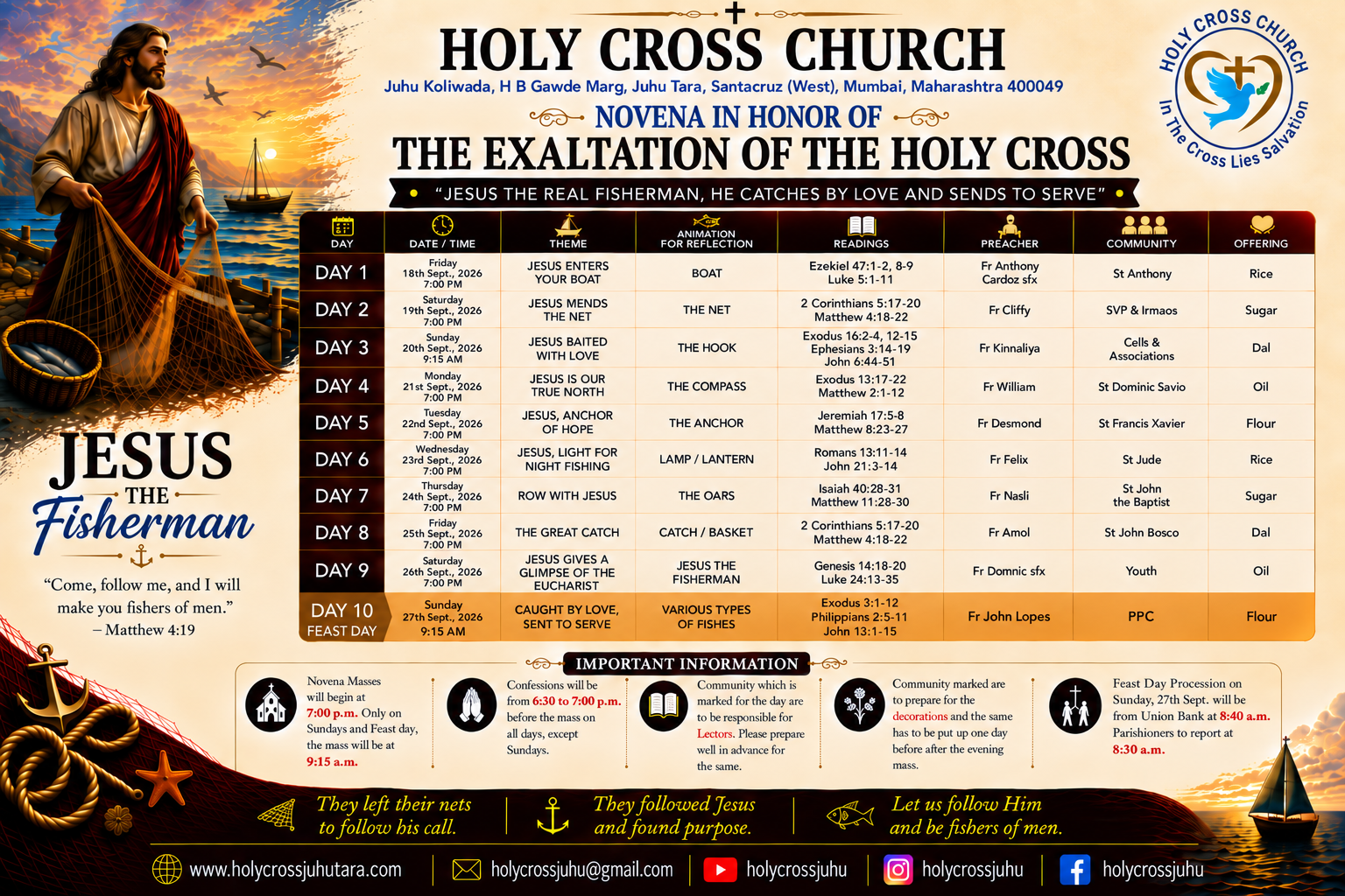 Holy Cross Novena Banner